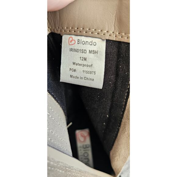 NEW Blondo Irina‎ Waterproof Leather Boots Women Sz12 Beige Pointed Toe Side Zip - Picture 7 of 10